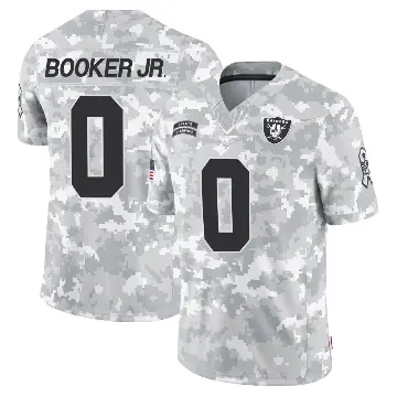 ＃0 Men's Anthony Booker Jr. Arctic Camo Limited Las Vegas Raiders 2024 Salute to Service Jersey