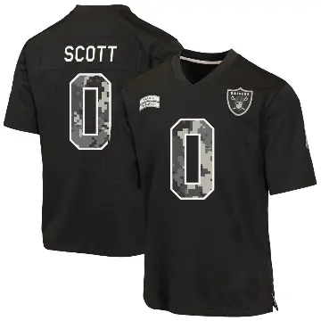 ＃0 Men's Tyler Scott Black Game Las Vegas Raiders 2026 Salute to Service Jersey