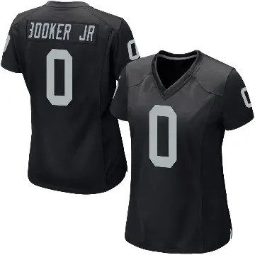 ＃0 Women's Anthony Booker Jr. Black Game Las Vegas Raiders Team Color Jersey