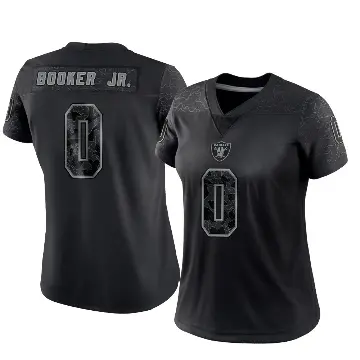 ＃0 Women's Anthony Booker Jr. Black Limited Las Vegas Raiders Reflective Jersey