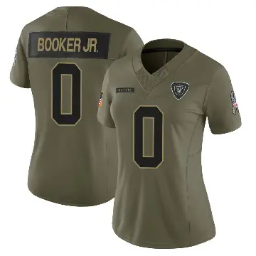 ＃0 Women's Anthony Booker Jr. Olive Limited Las Vegas Raiders 2025 Salute to Service Jersey