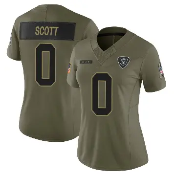 ＃0 Women's Tyler Scott Olive Limited Las Vegas Raiders 2025 Salute to Service Jersey