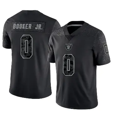 ＃0 Youth Anthony Booker Jr. Black Limited Las Vegas Raiders Reflective Jersey