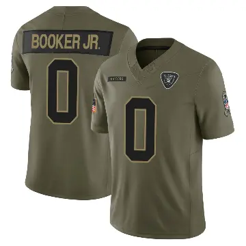 ＃0 Youth Anthony Booker Jr. Olive Limited Las Vegas Raiders 2025 Salute to Service Jersey