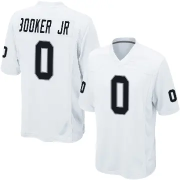 ＃0 Youth Anthony Booker Jr. White Game Las Vegas Raiders Jersey