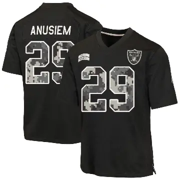 ＃29 Men's Chigozie Anusiem Black Game Las Vegas Raiders 2026 Salute to Service Jersey