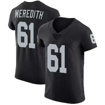 ＃61 Men's Jordan Meredith Black Elite Las Vegas Raiders Team Color Vapor Untouchable Jersey
