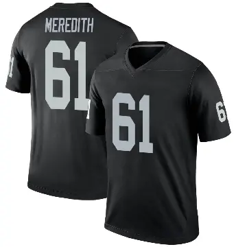＃61 Men's Jordan Meredith Black Legend Las Vegas Raiders Jersey