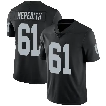 ＃61 Men's Jordan Meredith Black Limited Las Vegas Raiders Team Color Vapor Untouchable Jersey