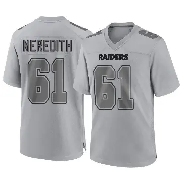 ＃61 Men's Jordan Meredith Gray Game Las Vegas Raiders Atmosphere Fashion Jersey