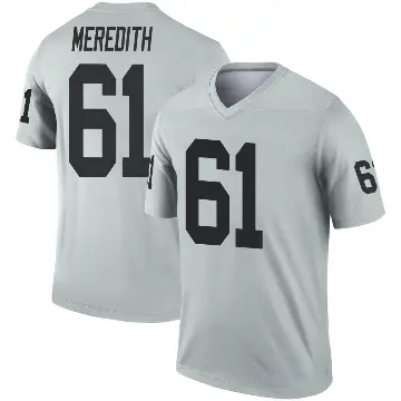 ＃61 Men's Jordan Meredith Legend Las Vegas Raiders Inverted Silver Jersey