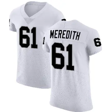 ＃61 Men's Jordan Meredith White Elite Las Vegas Raiders Vapor Untouchable Jersey