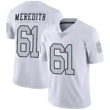 ＃61 Men's Jordan Meredith White Limited Las Vegas Raiders Color Rush Jersey