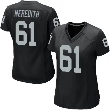 ＃61 Women's Jordan Meredith Black Game Las Vegas Raiders Team Color Jersey