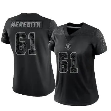 ＃61 Women's Jordan Meredith Black Limited Las Vegas Raiders Reflective Jersey