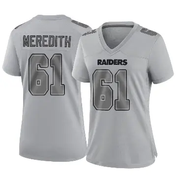 ＃61 Women's Jordan Meredith Gray Game Las Vegas Raiders Atmosphere Fashion Jersey