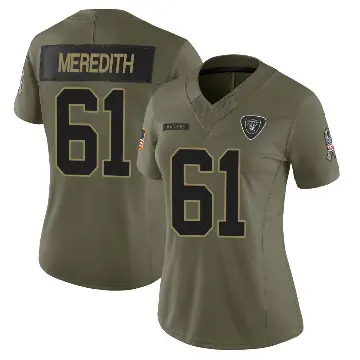 ＃61 Women's Jordan Meredith Olive Limited Las Vegas Raiders 2025 Salute to Service Jersey