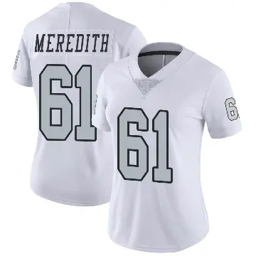 ＃61 Women's Jordan Meredith White Limited Las Vegas Raiders Color Rush Jersey