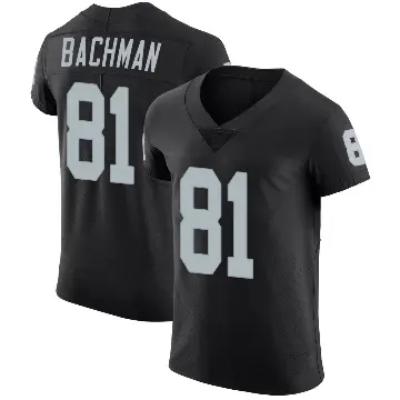 ＃81 Men's Alex Bachman Black Elite Las Vegas Raiders Team Color Vapor Untouchable Jersey