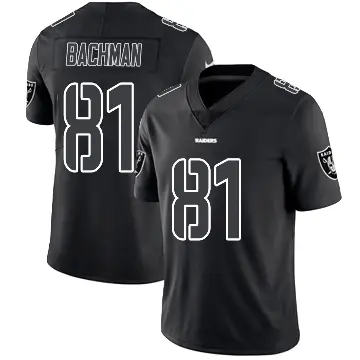 ＃81 Men's Alex Bachman Black Impact Limited Las Vegas Raiders Jersey