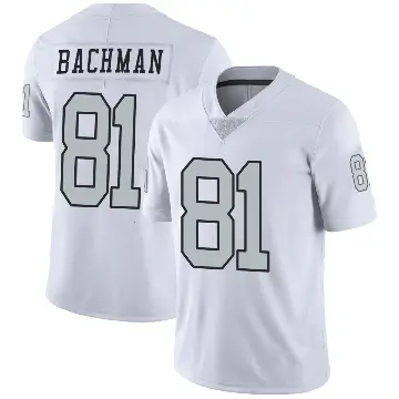 ＃81 Men's Alex Bachman White Limited Las Vegas Raiders Color Rush Jersey
