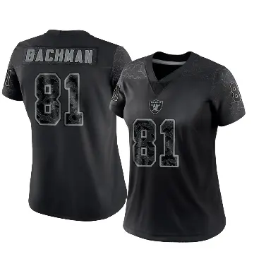 ＃81 Women's Alex Bachman Black Limited Las Vegas Raiders Reflective Jersey