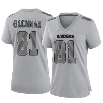 ＃81 Women's Alex Bachman Gray Game Las Vegas Raiders Atmosphere Fashion Jersey