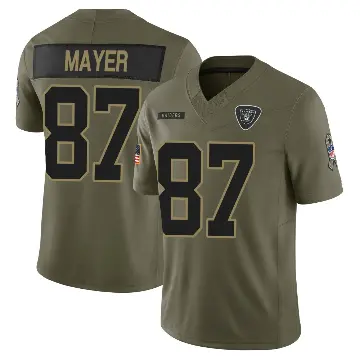 ＃87 Youth Michael Mayer Olive Limited Las Vegas Raiders 2025 Salute to Service Jersey